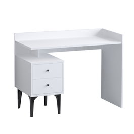 Hanah Home Dec0088 Mesa de Estudio Blanca de 100cm en Tablero de Partículas Recubierto de Melamina